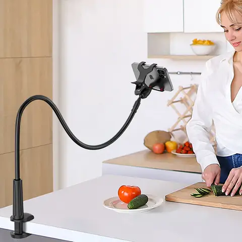 80cm 전화 홀더 스탠드 게으른 브래킷 머리 받침 침대 360 iPhone Samsung 및 3.5 ~ 6.7 