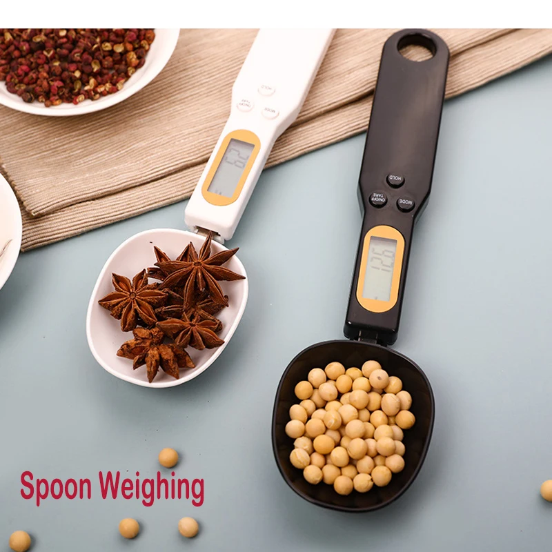 Portable Digital Spoon Scale USB Rechargeable LCD Screen Mini Kitchen Food Weighing Tool High‑Precision For Baking & Cooking