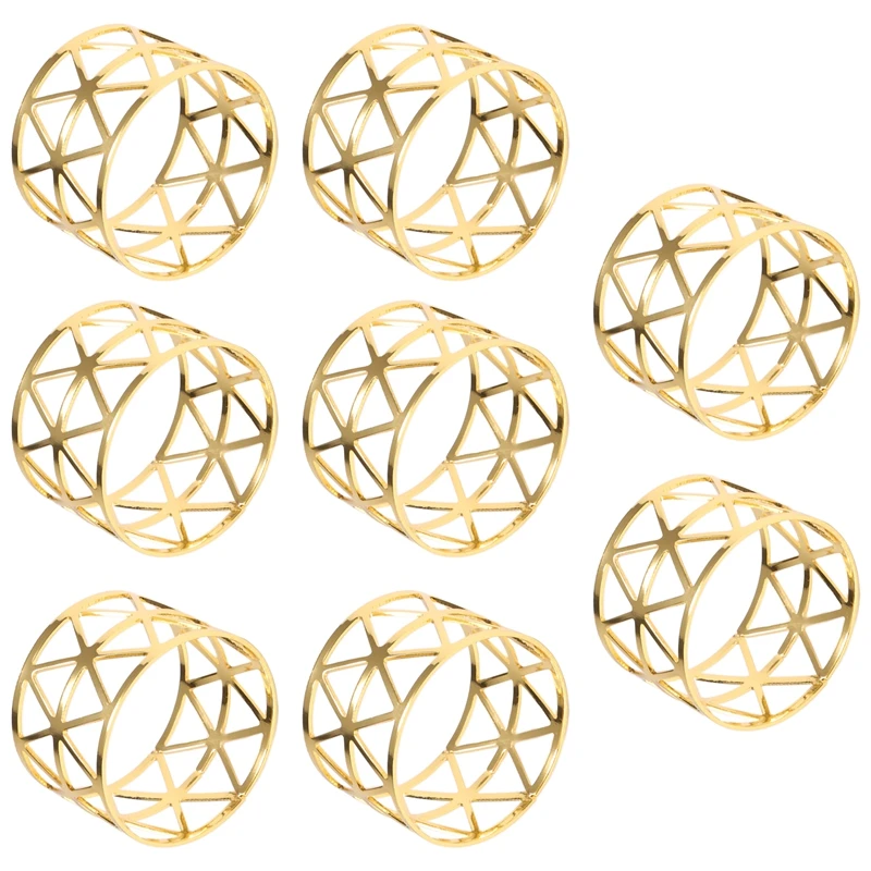 8 Pcs Of Round Mesh Napkin Ring Holder, Table Set Suitable For Casual Or Formal Occasions And Wedding Parties