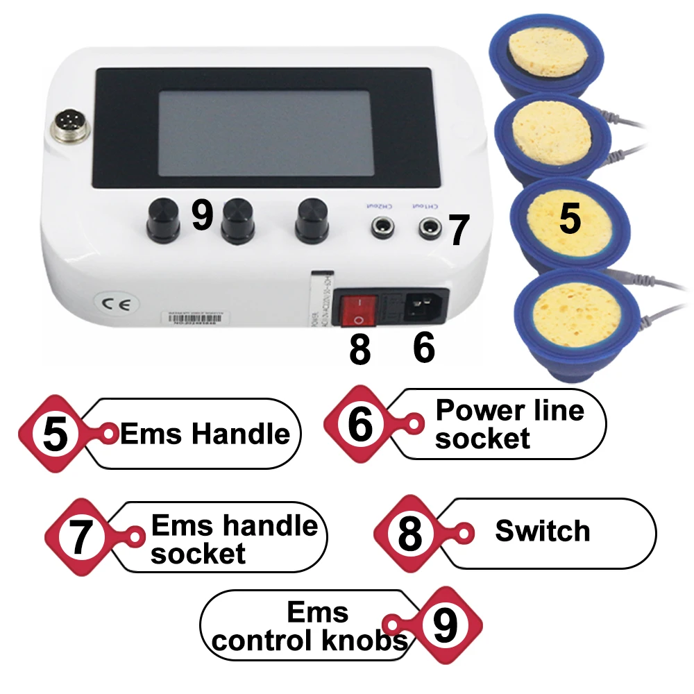 300mj Shockwave Therapy Machine Pain Relief  ED Treatment Body Massage 2in1 Shock Wave Equipment And Electric Muscle Stimulation