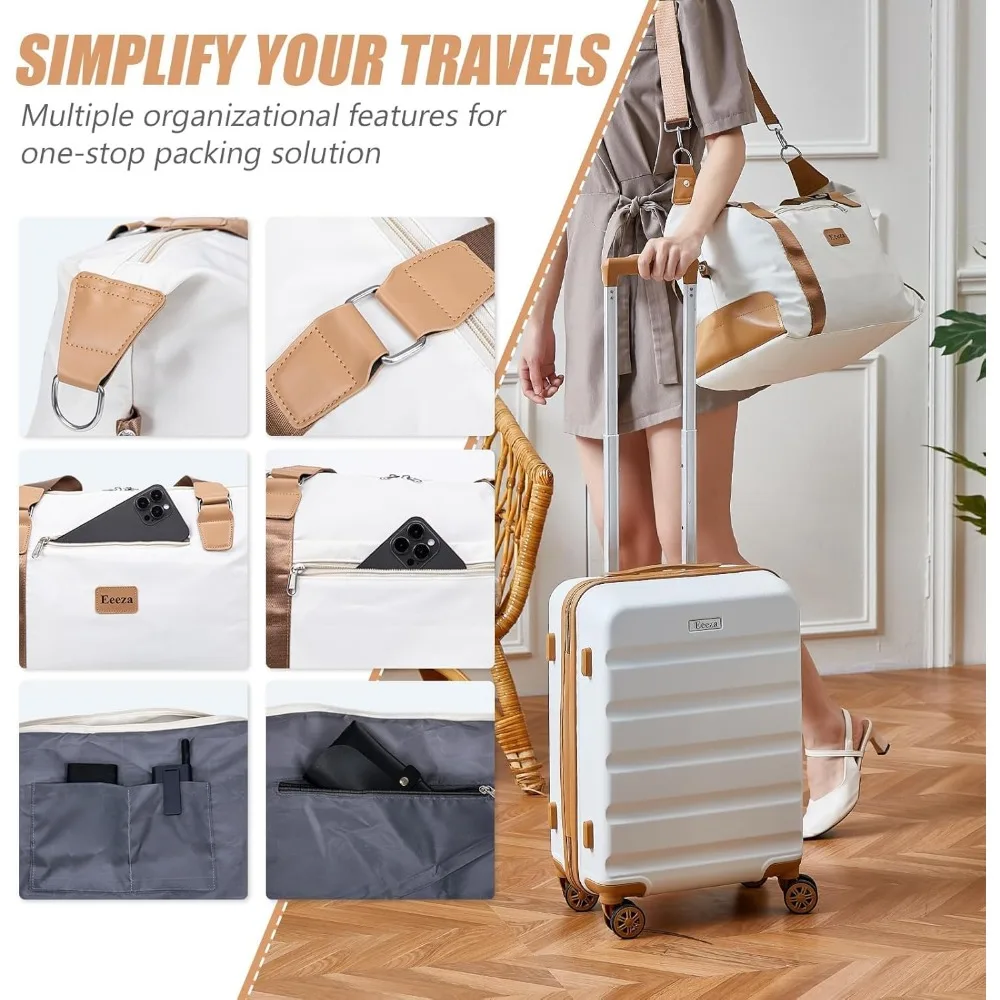 „3-teiliges, leichtes Spinner-Gepäckset mit TSA-Schloss für die Reise“