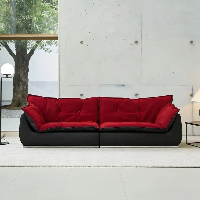 Modern minimalist living room sofa, multi-seat fabric vertical sofa