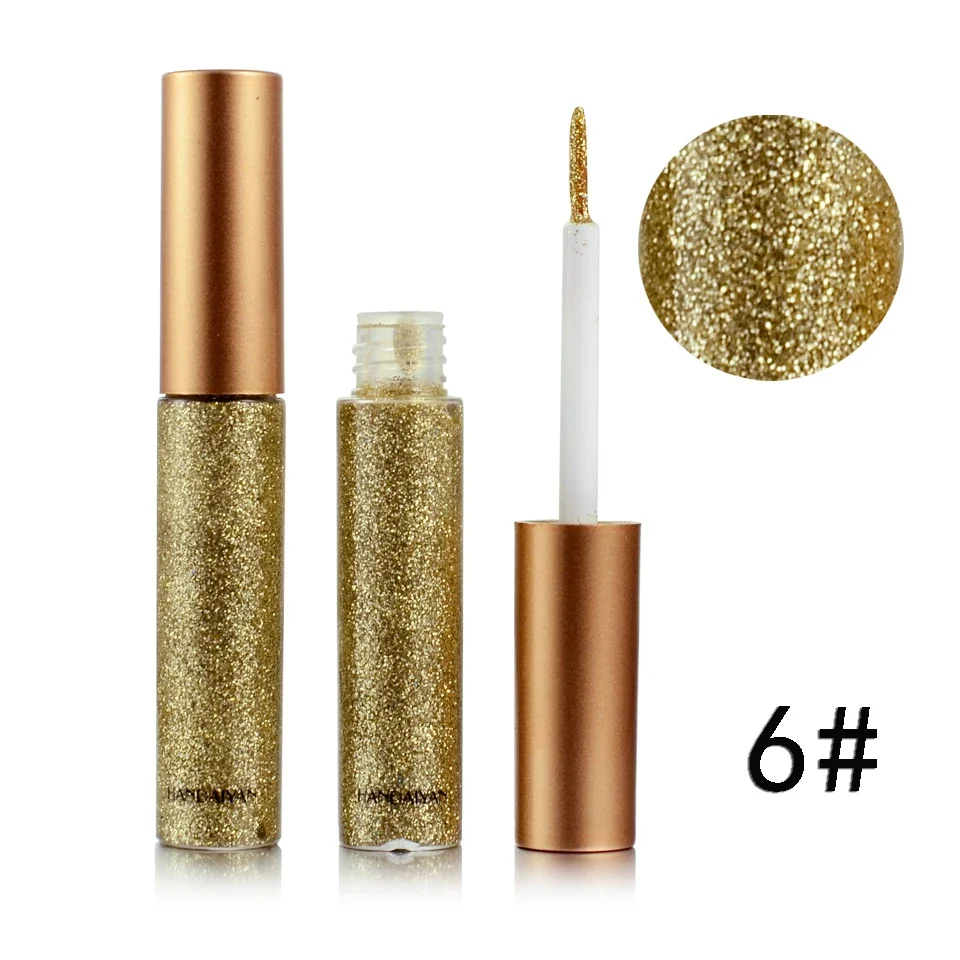 HANDAIYAN Glitzer-Flüssig-Eyeliner-Stift Funkelndes Hochglanz-Pigment Bühnen-Diamant-Lidschatten Langanhaltend Wasserfest Augen-Make-up – Detail 15