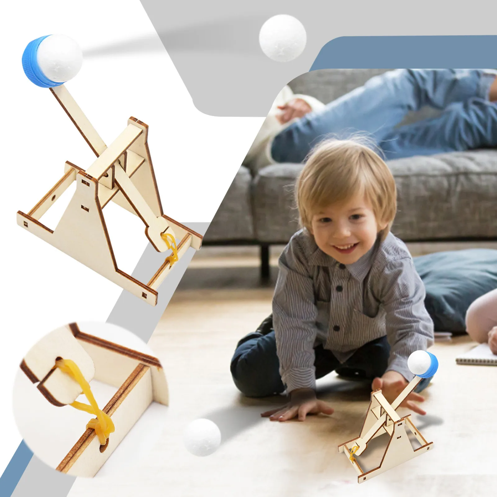 DIY Holz Katapult Modell Kit Pädagogische Wissenschaft Montage Bausteine kinder Puzzle Spielzeug Physik Experiment Spiele – Detail 2