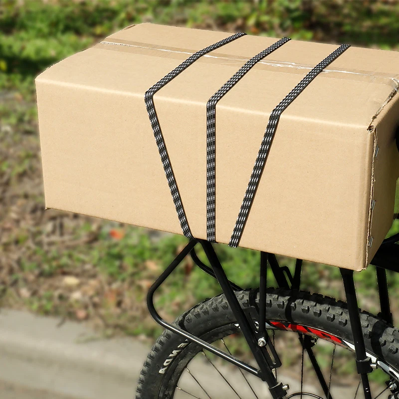 자전거 수하물 로프 탄성 캐리어 랙 스트랩, 바인딩 로프 벨트 버클 로프, 후크 포함, 산악 자전거 가방 액세서리