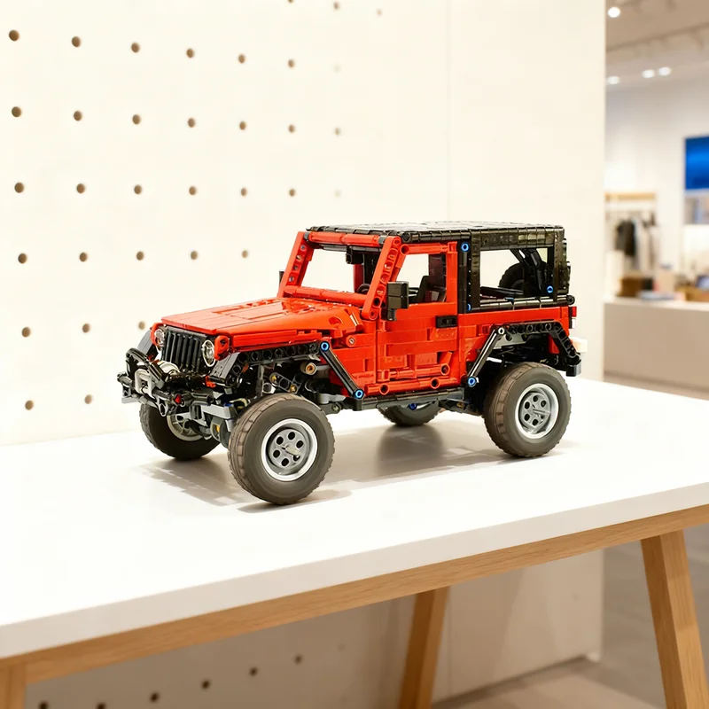 

Набор для сборки технической модели Jeep Wrangler (1371 деталь), креативный подарок, декор для демонстрации, премиум-класс, для взрослых и детей, для рабочего стола