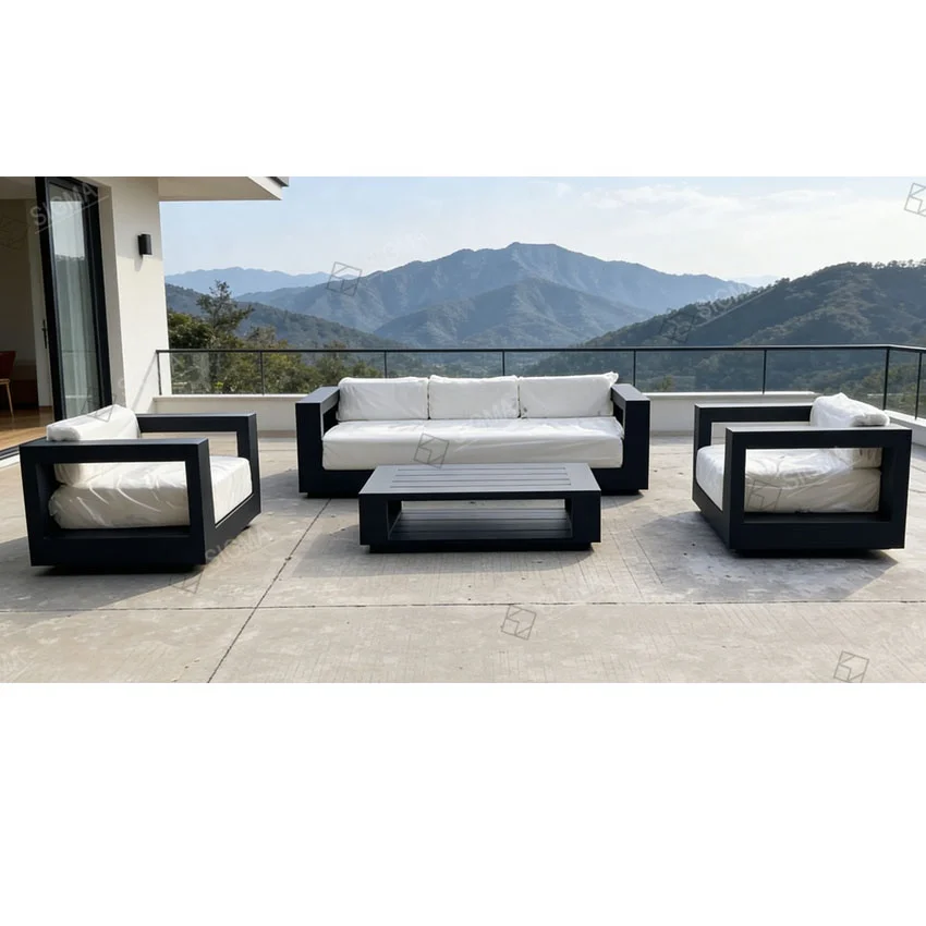 New Arrival Aluminum Patio Garden Metal Frame Sectional Sofa Patio Outdoor Garden Furniture Sofa Set