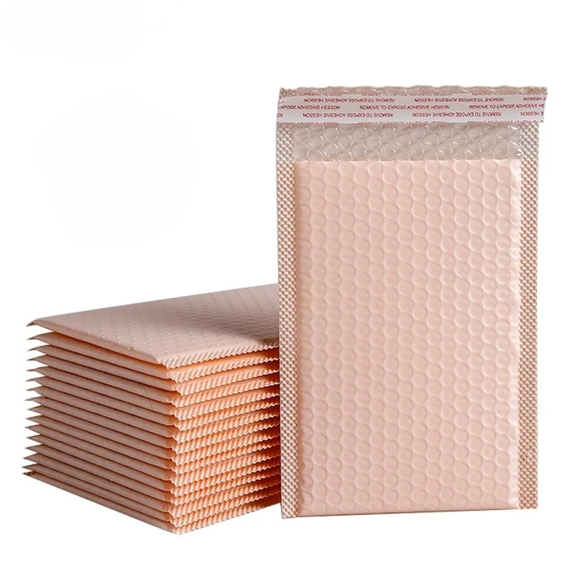 Buste imbottite per buste postali imbottite in polietilene rosa da 5 pezzi Sacchetti in poliestere foderati a bolle d'aria per la spedizione Imballaggio Maile autosigillanti