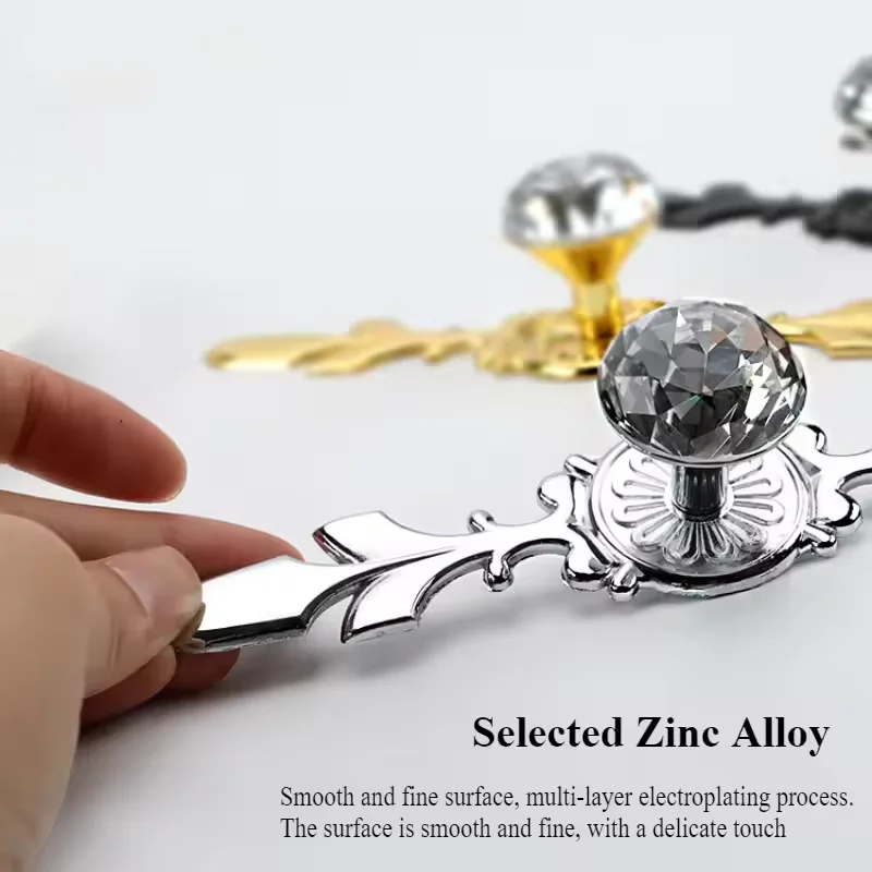 1PCS 120mm Luxury Diamond Crystal Handle Knob Elegant Home Decor Hardware for Cabinet Closet Door Drawer Wardrobe Pull