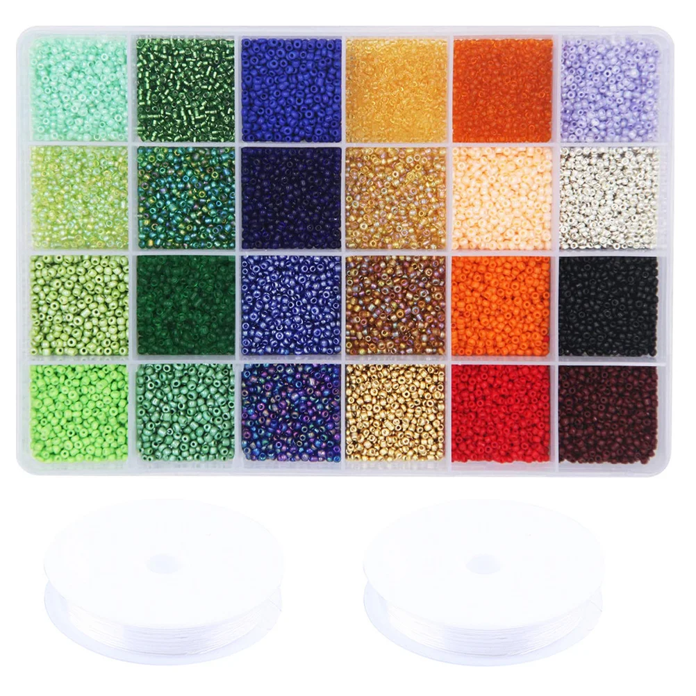 

1Set Colorful Glass Beads Kit 14400 Pieces for Jewelry Making DIY Bracelet Necklace Anklet Beads Set Handmade Supplies