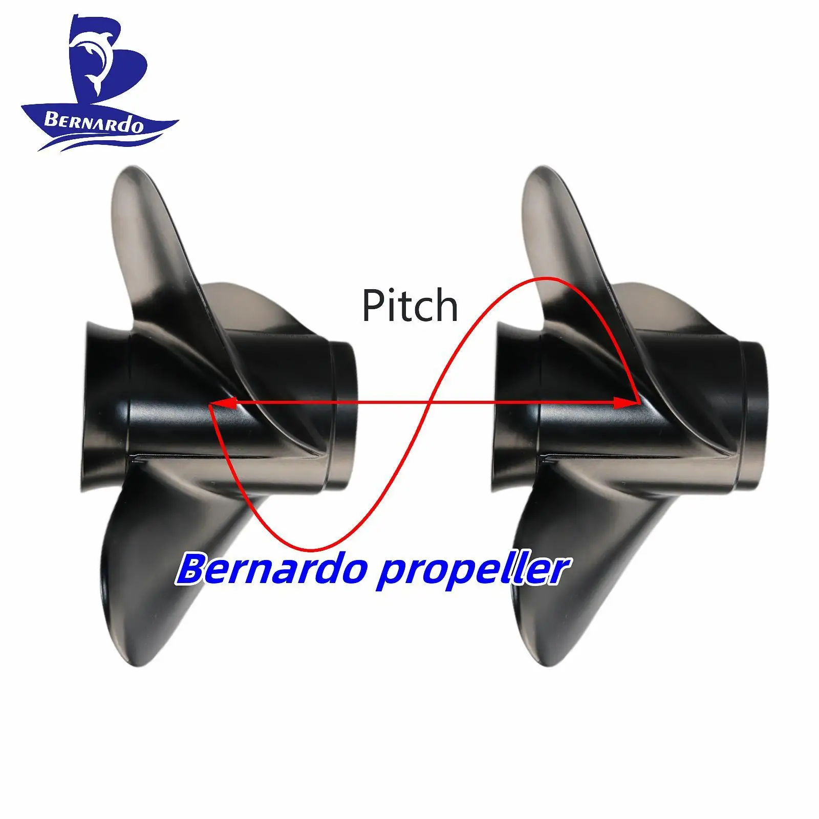 Bernardo Boat Propeller 10 1/8x15 Fit Mercury Outboard Engine 25 30 40 45 48 50 55 60 70HP Motor Aluminum 3 Blade13 Tooth Spline