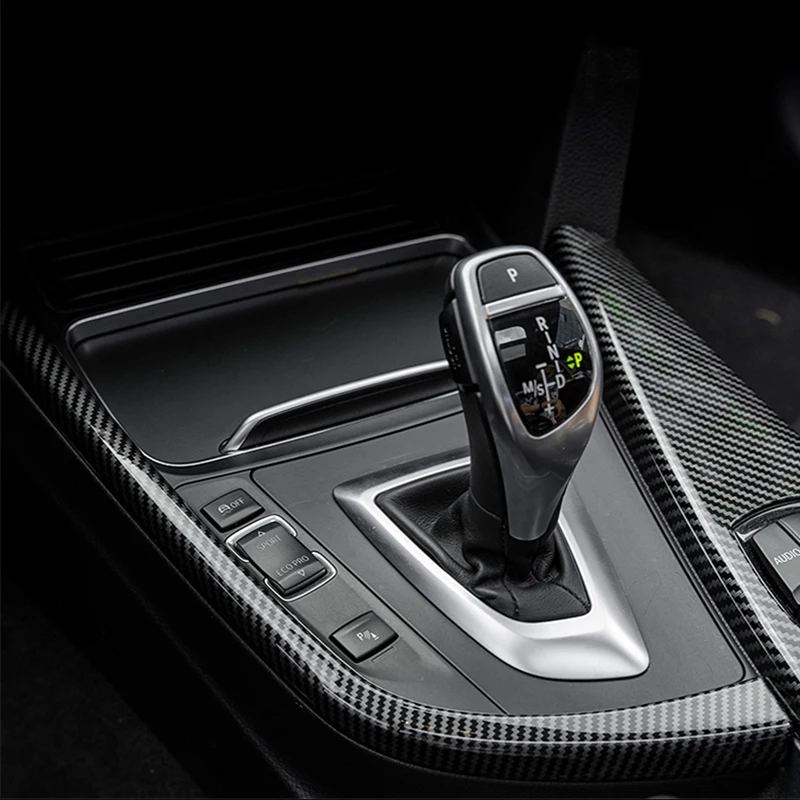 For BMW 3 4 Series F30 F31 F32 F36 3GT 320i Carbon fiber Car Center Console Gear Shift Panel Sticker Cover Interior Decoration