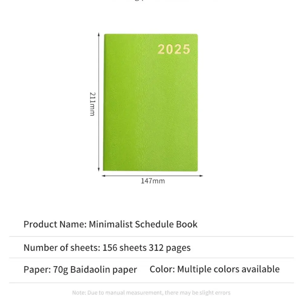 Creative Agenda Notebook para estudantes, lista de afazer, material de escritório, livro de agenda, planejador portátil, lembrete, A5, 2025