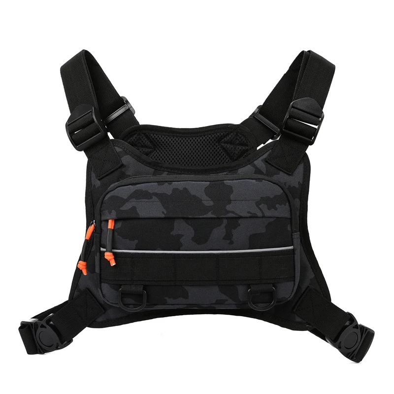 Tactische borsttas voor heren Running Front Vest Rugzak Rig Pouch Wandelen Fietsen Outdoor Camping Vissen Jagen Reizen Molle Bag