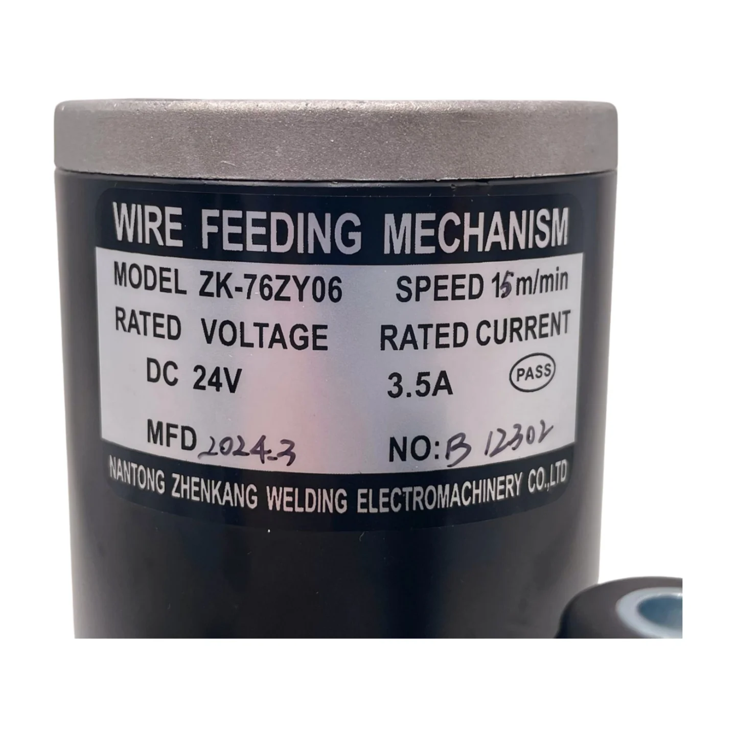Mig Wire Feeder Motor 76ZY06 24V DC 15m/min Double drive 80W Roller V1.0 / 1.2