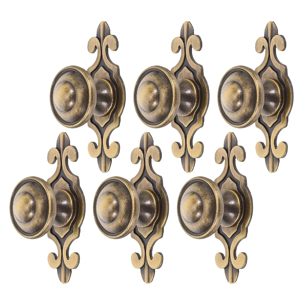 

6 Pcs Decorative Cabinet Handles Bedroom Knobs Brass Bathroom Hardware Drawer Cupboard Pulls