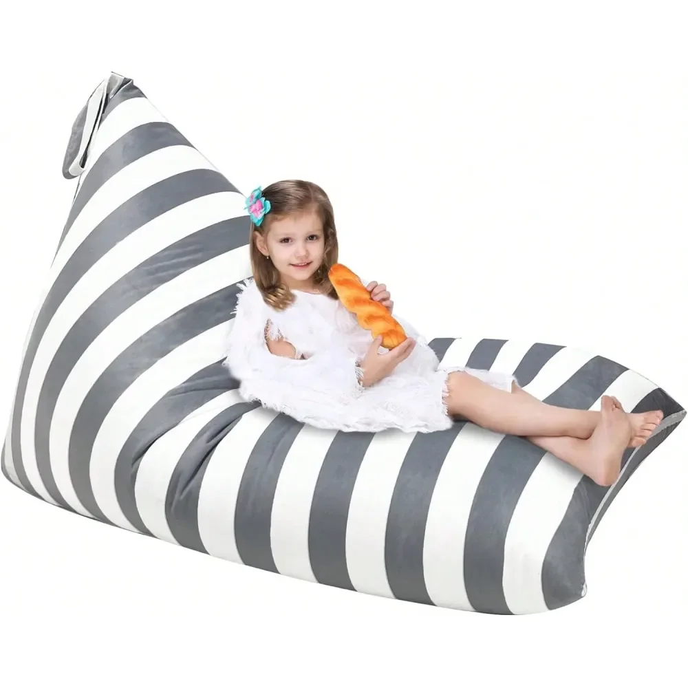 

Bag Stuffed Animal Storage, Stuffed Animal Bean Bag Storage For Adults And , Luxury Velvet Covers Only Without Filling Stripe W