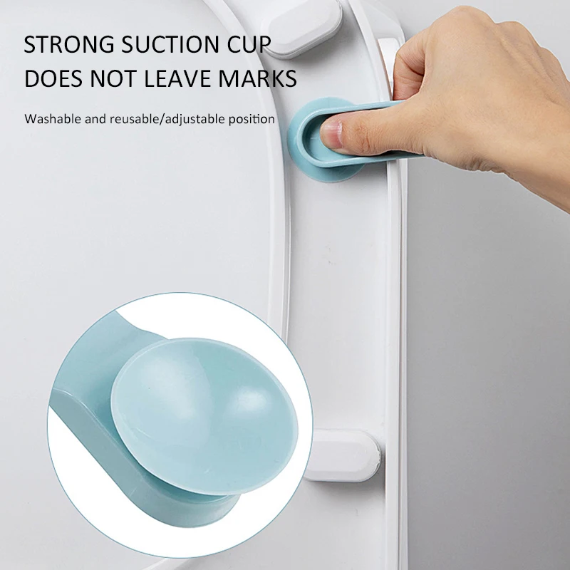 2Pc Nordic Toilet Lid Lifters TPR Strong Suction Cup Not Dirty Easy Clean Ring Toilet Seat Handle Cover Holder Bathroom Products