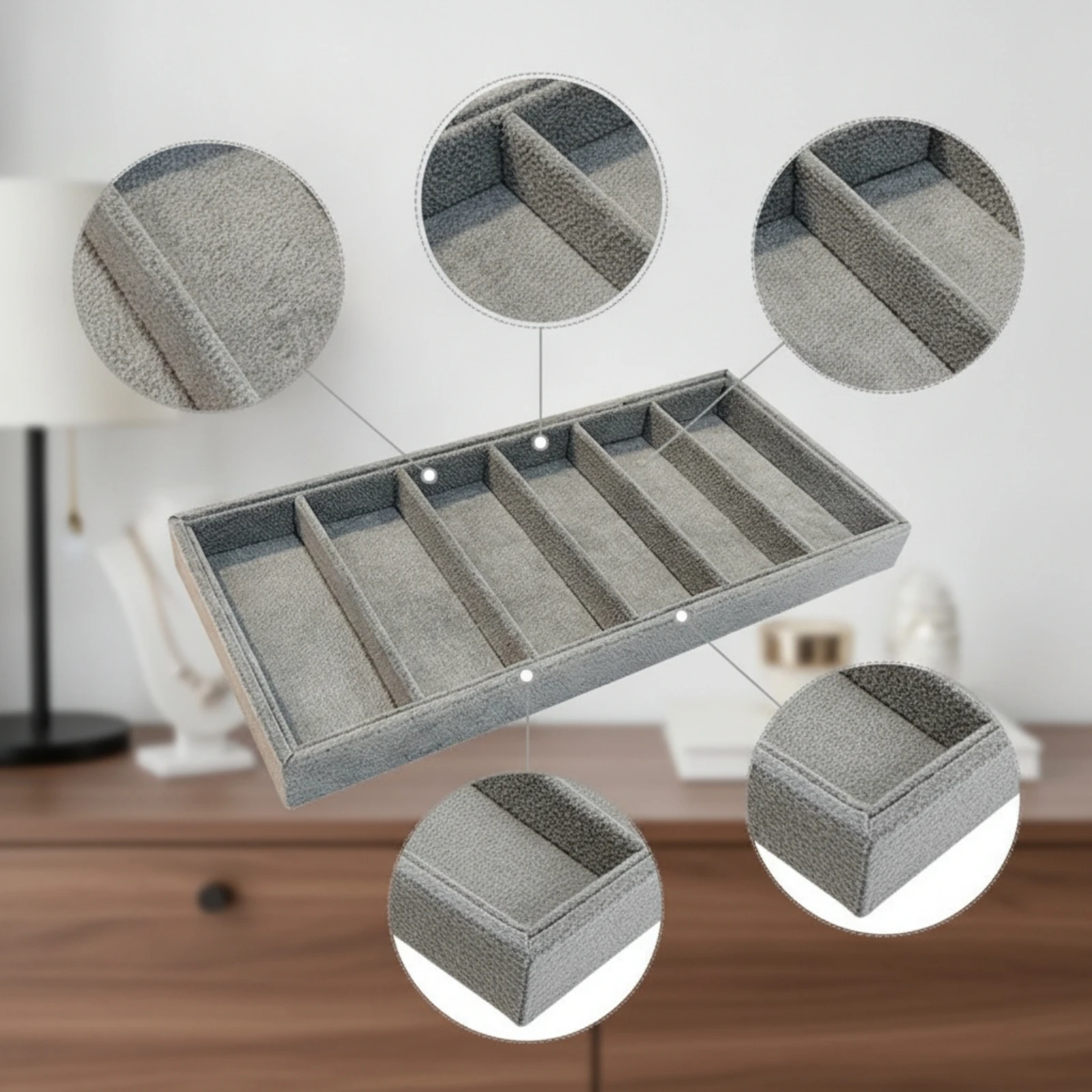 Glasses Display Tray Rectangular Glasses Tray with Compartments Sunglass Organizer Compact Eyewear Organizer Long-Lasting