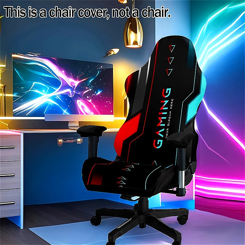 4pcs/set Digital Printed Gaming Chair Cover Milk Fiber Fabric Gaming Chair Seat Cover Elasticity Easy Fit Office Chair Slipcover