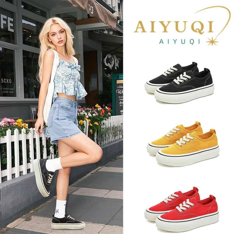 

2026 New Women's Canvas Sneakers Anti-slip Flat Skateboard Shoes Women Plus Size Spring and Autumn Breathable daughter Shoes