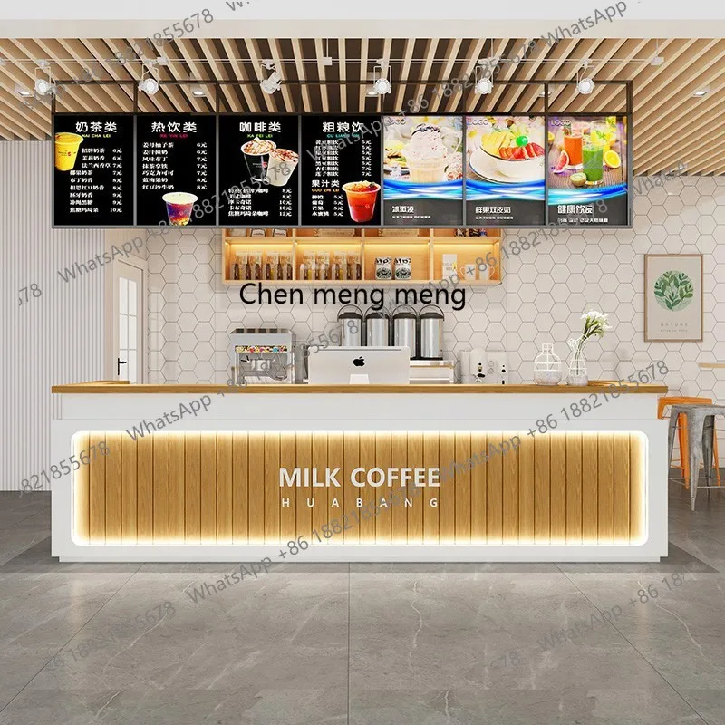 

Simple milk tea shop bar cafe dessert shop checkout page beauty salon reception desk company front desk