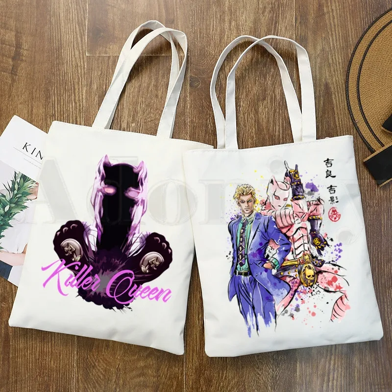 JoJo Bizarre Adventure Graphic Cartoon Print Shopping Bags Girls Fashion Casual Japanese Anime Pacakge Hand Bag