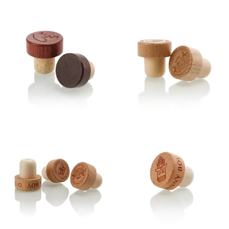 for Wholesale Discount Prices Custom Wooden Wine Corks, Laser Engraved T-Shaped Synthetic Plastic Corks