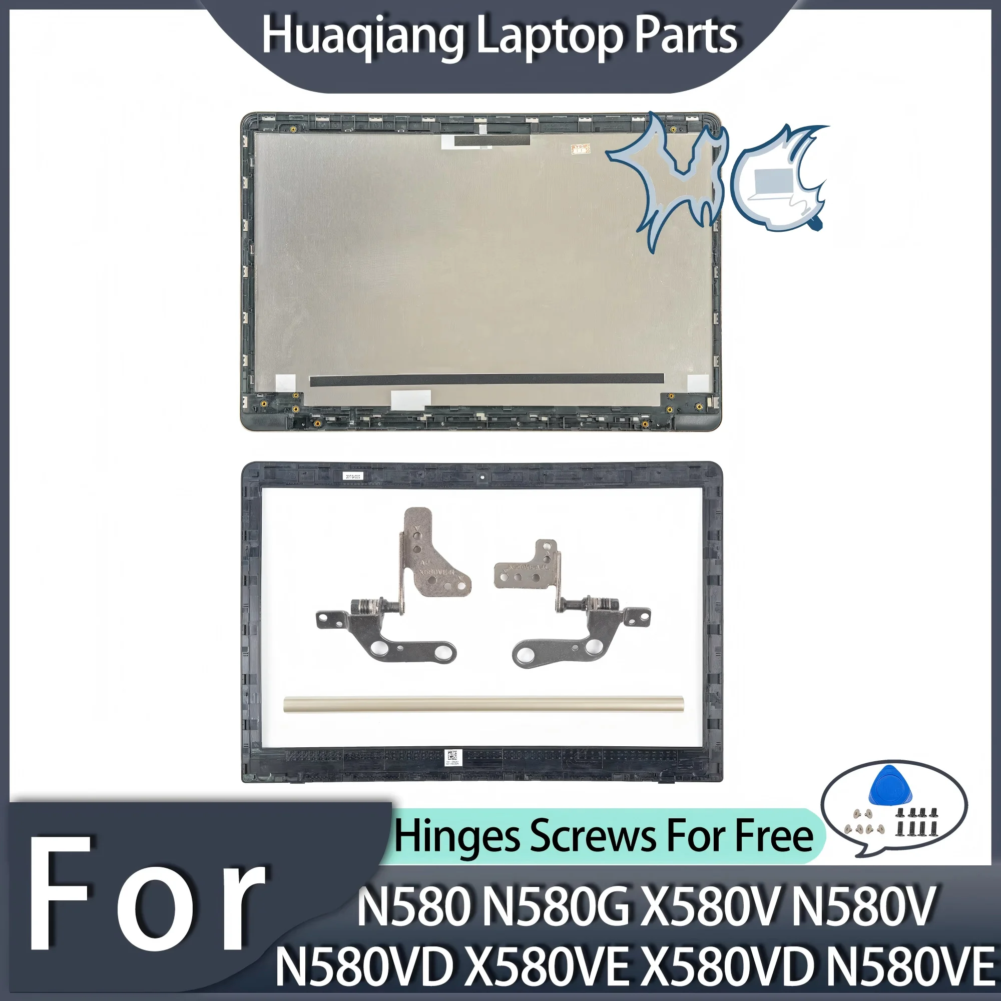 

Gold/Blue Metal Case For nx580 N580 N580G X580V N580V N580VD X580VE X580VD LCD BACK Cover/Bezel Hinges Replacement 15.6inch