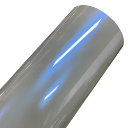 Gloss Candy Chameleon Vinyl Wrap Film Grey to Blue Color Shift Adhesive Vehicle Car Decal Wrapping With Air Release
