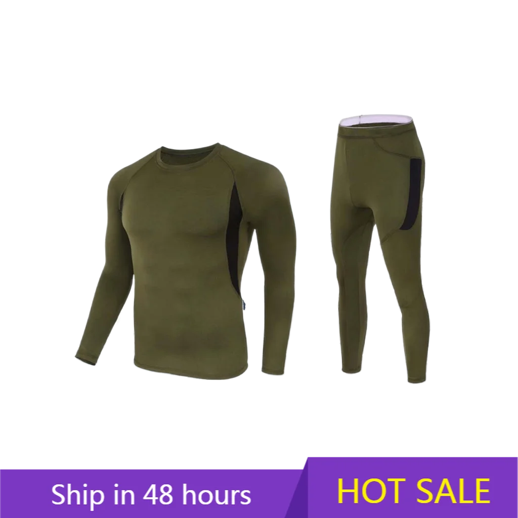 

POWER LEAP Men's Quick Dry Breathable Windproof Thermal Fleece Sports Suit for Fitness Cycling Hiking-Solid Outdoor Tactical Und