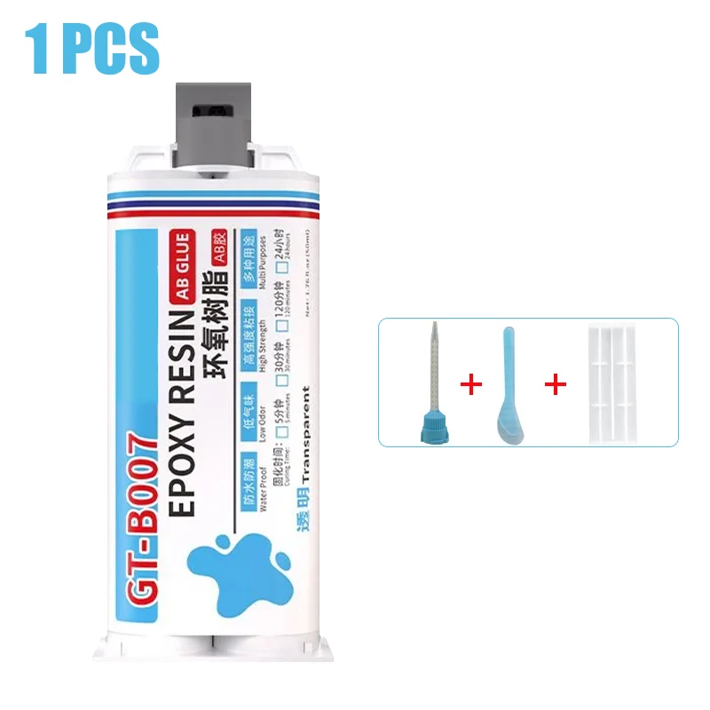 1/2/3PCS Transparenter Epoxidharz-AB-Kleber, schnell haftender Klebstoff zum Schweißen von Metall, Kunststoff, Keramik, Glas, Gummi, Holz, Stein, Schmuck