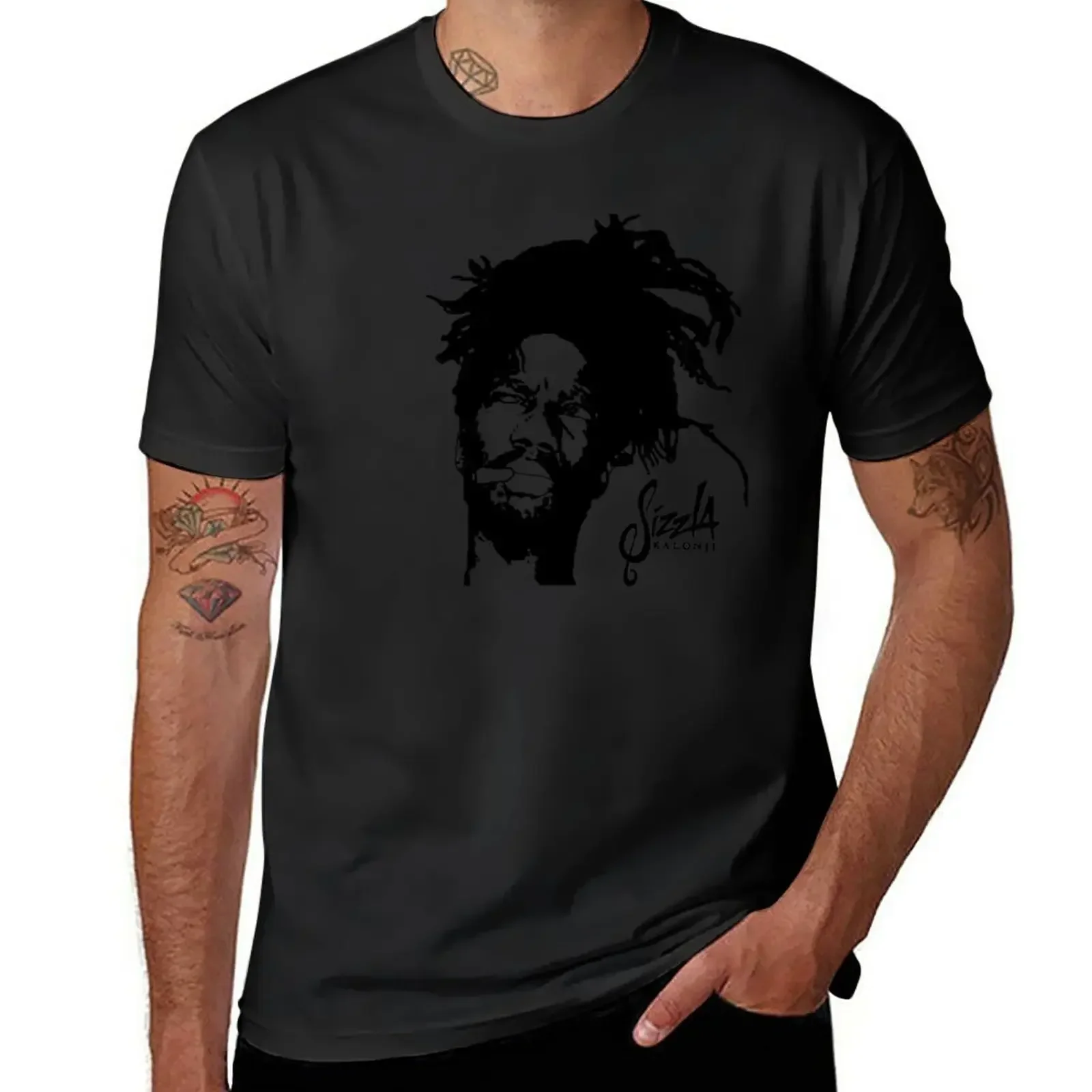 oversizeds summer clothes t shirt men Sizzla - Roots Rock Reggae T-Shirt  oversized t shirt  men clothing