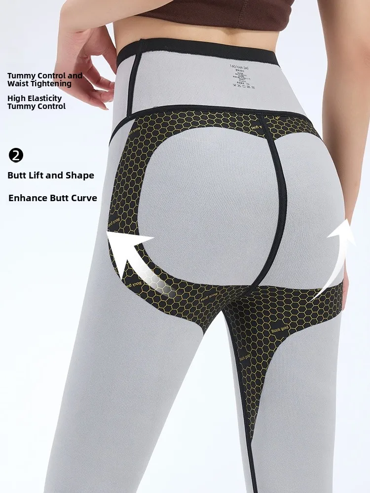 Pantalones de Yoga Thiened Fce de cintura alta, pantalones Boting de piel de arca, cálidos, no rizados, sin bolsa de caída, novedad de invierno