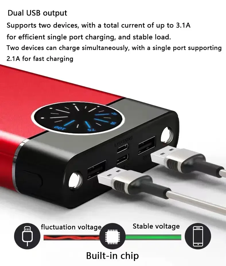 Imagem -03 - Banco do Poder da Liga do Alumínio da Grande Capacidade 200000mah Multi-soquete Carregamento Rápido Super Banco Portátil Fino do Poder 2023 Modelo Novo