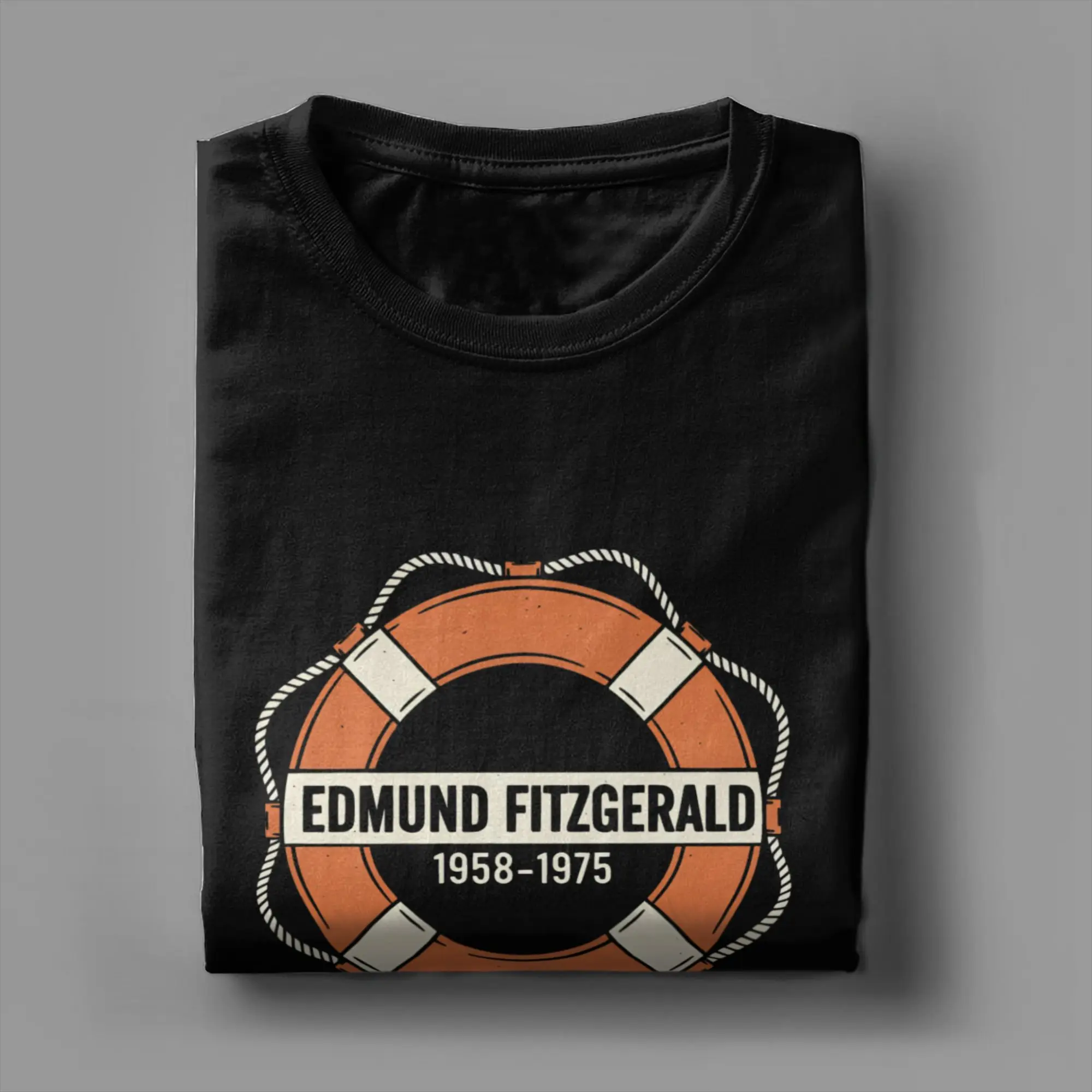 الرجال تي شيرت إدموند فيتزجيرالد مجنون القطن الخالص تيز قصيرة الأكمام السفينة العظمى تي شيرت س الرقبة الملابس المطبوعة