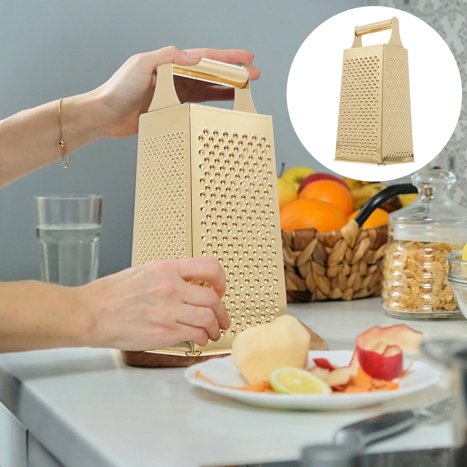 

Stainless Steel Shredder Kitchen 4 Sides Grater Vegetables Slicer Tool Fruit Cooking Household Potatoes