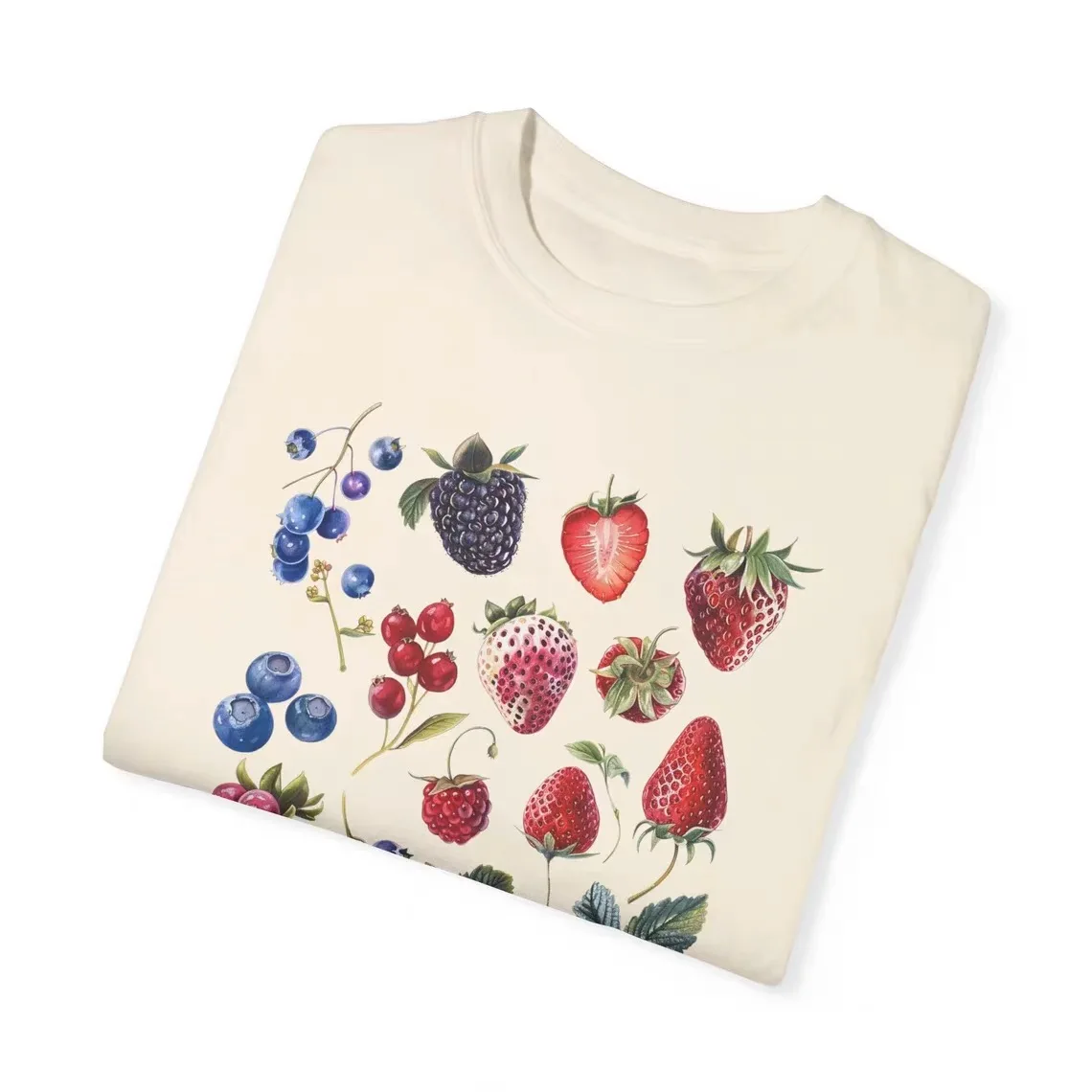 Estetyczna koszulka z grafiką Fruit Berry Species Fashion Cotton Tee Fruit Lover Blueberry Shirt with Cute Strawberry Cute Berry Top