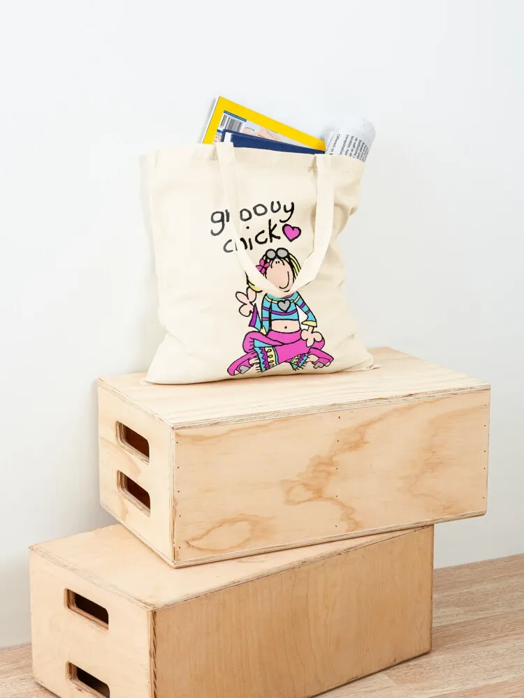 حقيبة حمل كلاسيكية من Groovy Chick Girls 2000s Y2K حقائب حمل جمالية حقيبة كبيرة مخصصة للنساء حقيبة رائعة