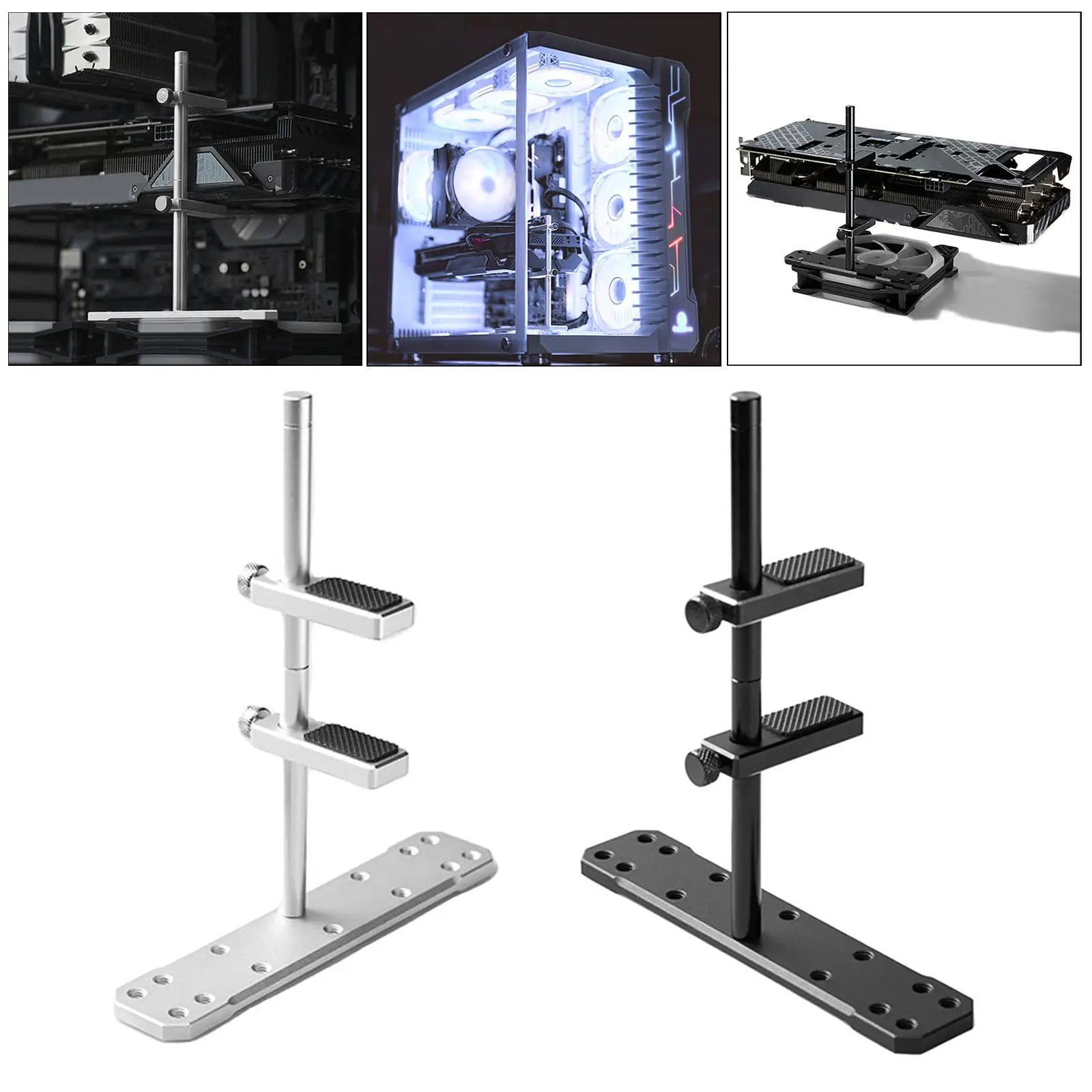 

Anodized Graphics Card Support, Height Adjustable with Nonslip Sheets, Cooling