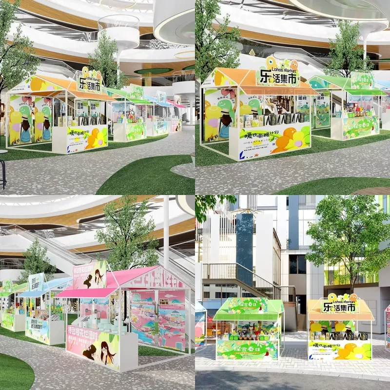 For Outdoor Stall Display Stand Shopping Mall Promotion Truck Snack Market Amusement Park Tent Portable Folding Booth