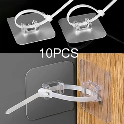 10PCS Strong Self-adhesive Bookshelf Shoe Cabinet Wardrobe Wall Bracket Fixed Patch For Child Protection No Punching To Prevent