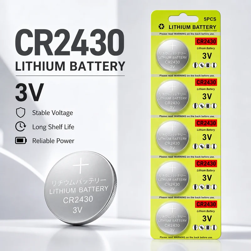 Lithium Coin Cell Battery CR2430 3V 385mAh DL2430 BR2430 Replacement for Watch Scale Calculator Toy Button Cell
