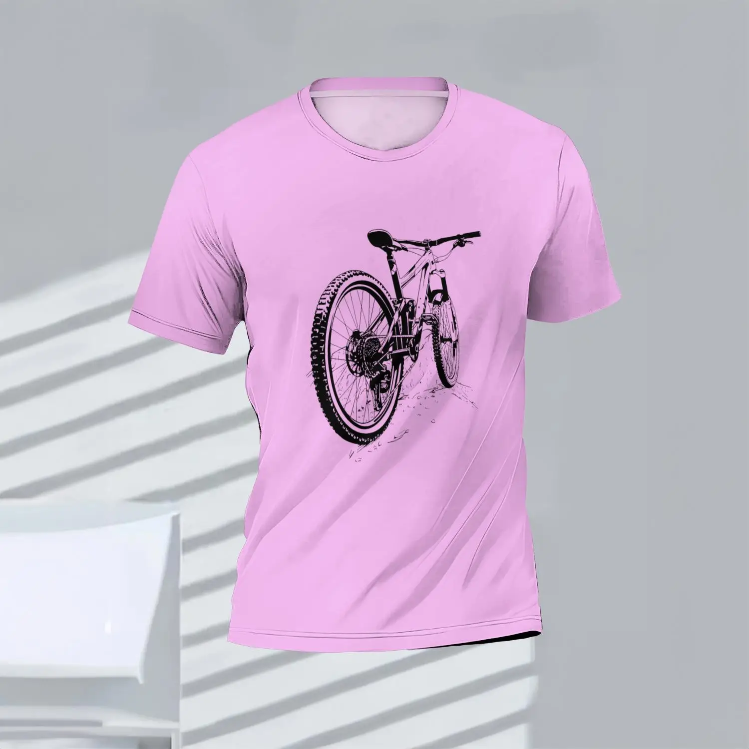 Sports T-Shirts Bicycle Pattern Men Top Short Sleeve The Cycling Enthusiast'S Essential Short Sleeve Tee Crew Neck Short Sleeve