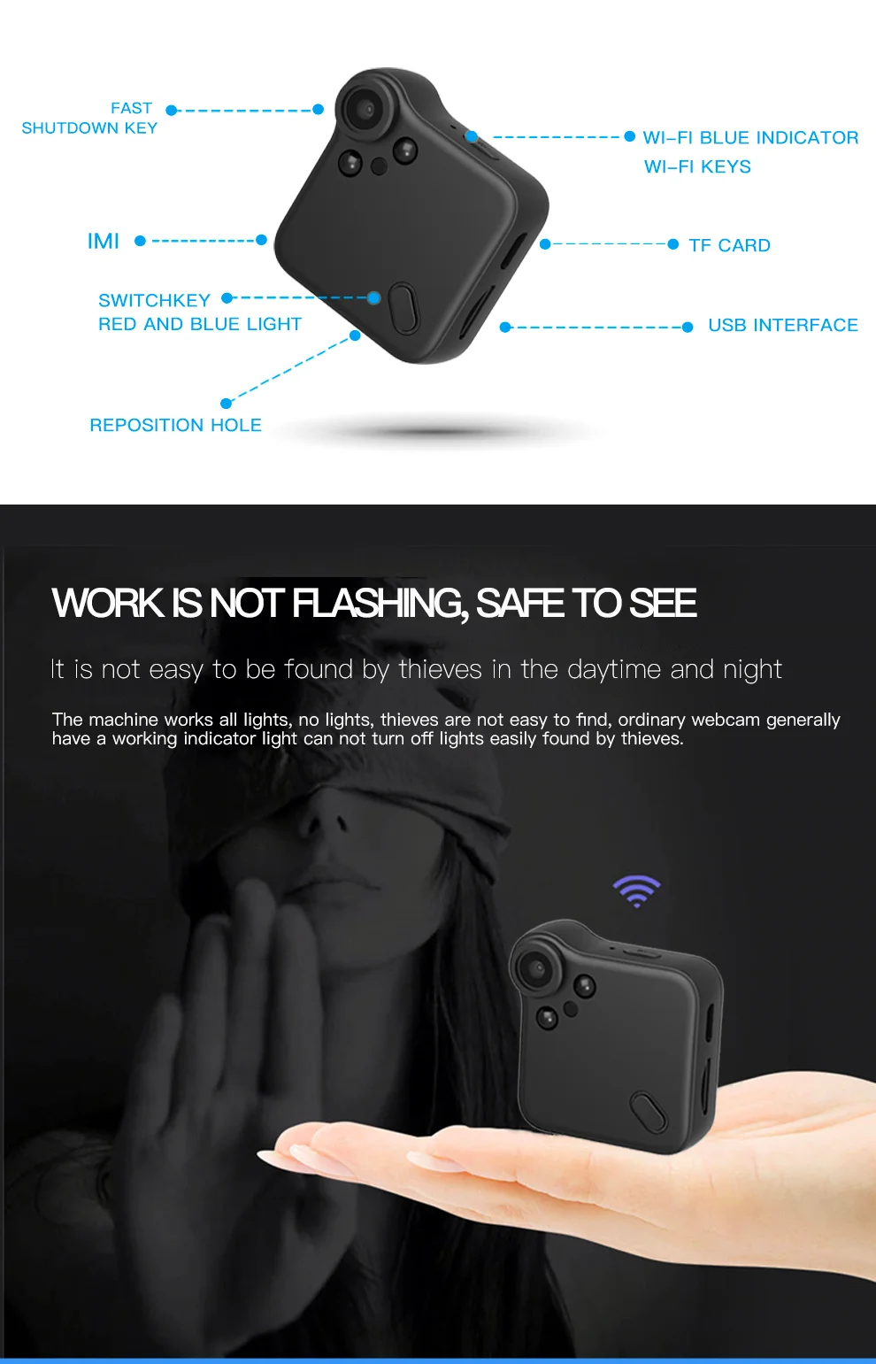 1080P HD Mini Camera Wifi Smart Home IP Webcam Remote Surveillance Outdoor Sport DV DVR Small Camcorders