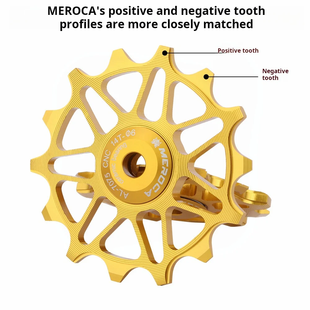 

MEROCA 14T Bicycle Ceramic Jockey Pulley Jockey Wheel Rear Derailleur Ceramic Pulley Road Bike Guide Roller 8/9/10/11S
