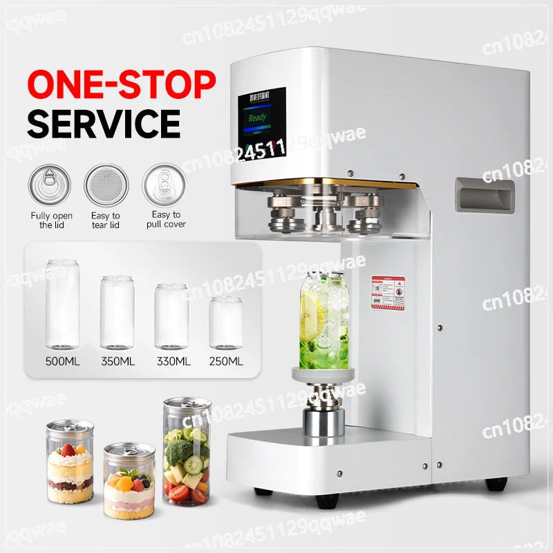 Automatic beverage sealing machine, juice can packaging sealing machine, plastic can sealing machine, for cups and cans