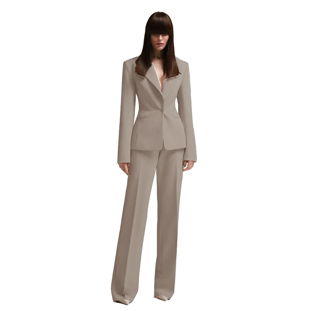 Completo da donna verde abito da sposa Set 2 pezzi abbigliamento da lavoro formale da festa pantaloni Slim Fit vestito taglia colore personalizzato