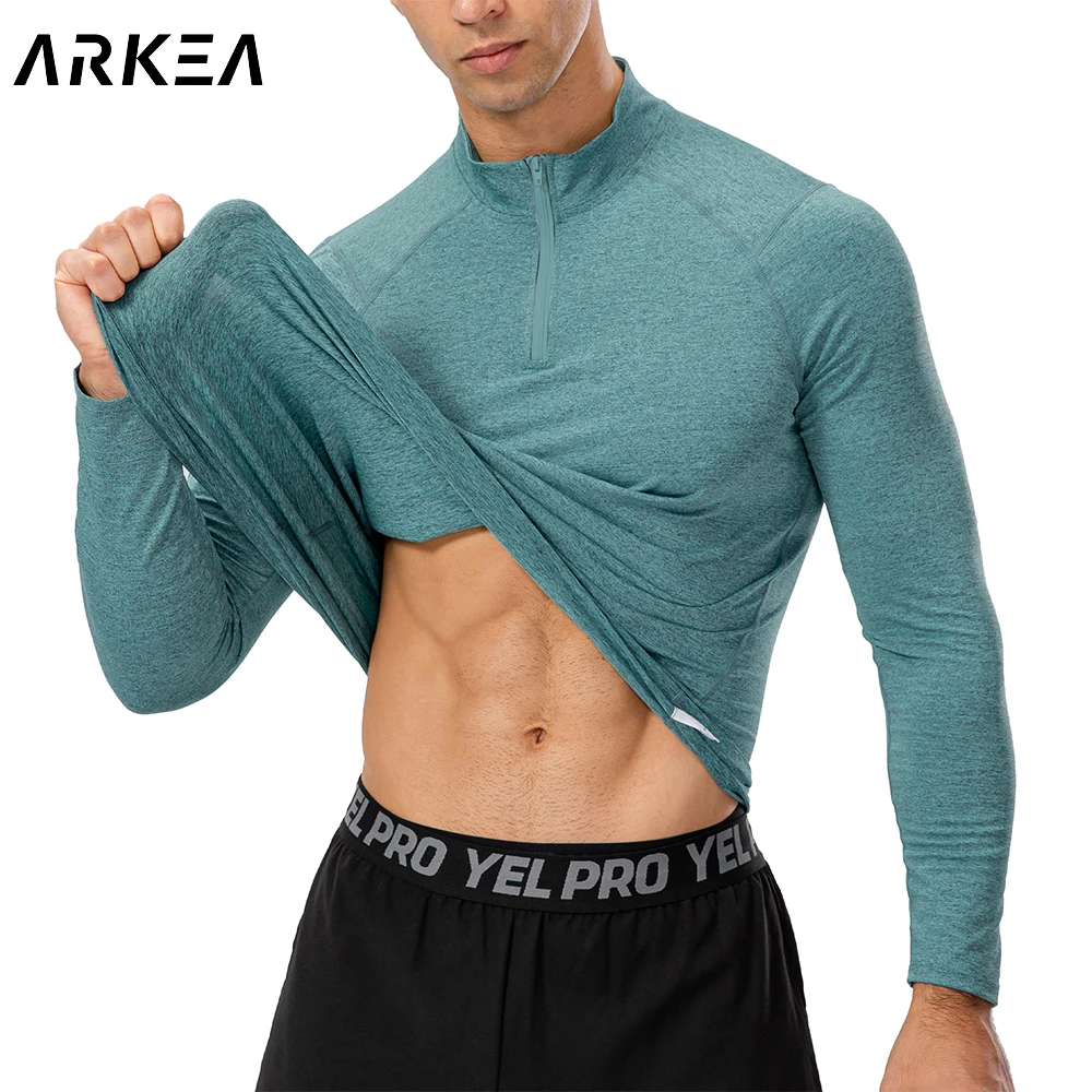 Camiseta de compressão masculina, camisa de manga comprida para treinamento fitness, roupa de academia, secagem rápida, camisa esportiva elástica