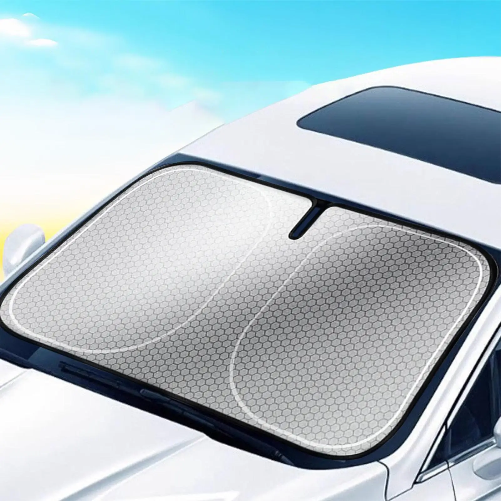 140X80cm Car Windshield Sunshade Foldable Heat Insulation UV Blocking Cover for Front Window. Universal Sun Protector accessory - view 2